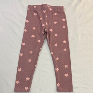 RISE Little Earthling - 2T Pink Star Pattern Kids Leggings